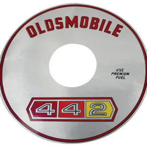Bulk Order Decal, Air Cleaner, 1965-67 Cutlass, 330-2V, 7.5" Oldsmobile Jetfire, Silver