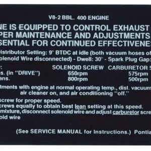 Top Rated Decal, Emissions, 1977 Pontiac, 403, California Cars, OT 556519