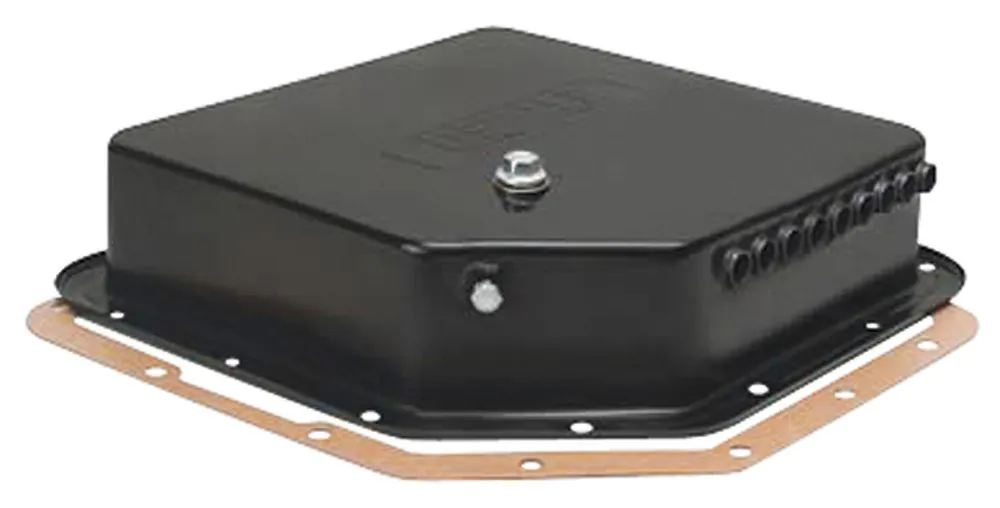 Transmission Pan, Derale, TH350, 1961-88 CH/EC/GTO/MC/Sky, w/ Built-In Cooler Brand New