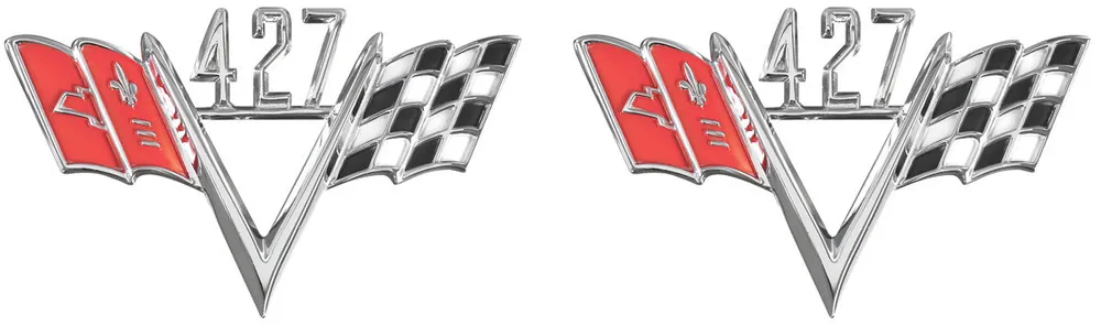 Emblem, Custom V-Flag, 427, Pair Order Now