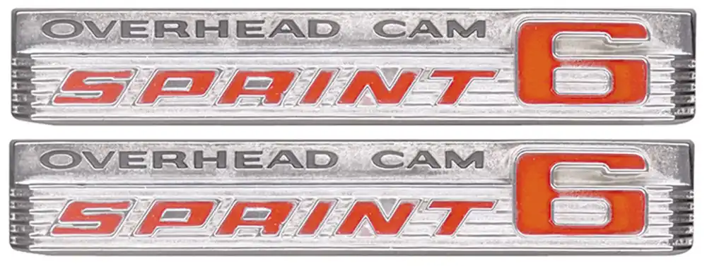Seasonal Sale Emblem, Fender, 1966 Lemans/Tempest, Overhead Cam Sprint 6, Pair