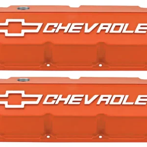 Low Price Valve Covers, Aluminum, Big Block Chevrolet, Orange