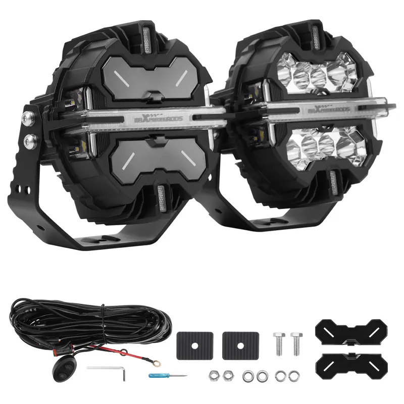 maXpeedingrods 7 inch Matte black DRL Round Universal Driving auxiliary light Buy Direct