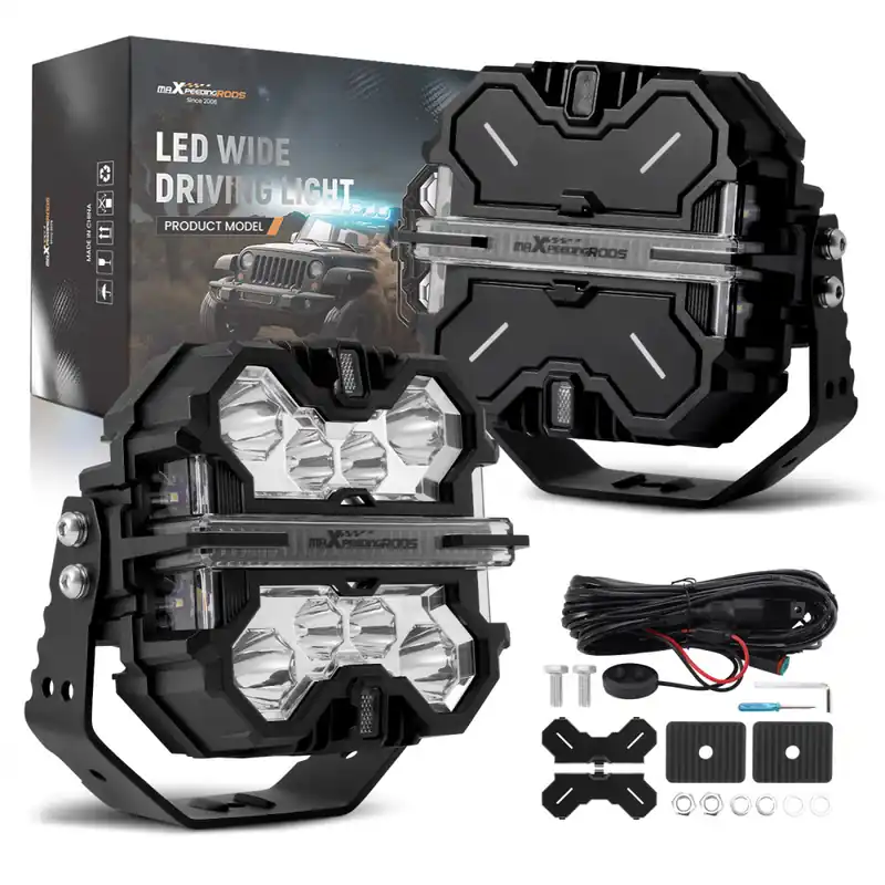 Best Price maXpeedingrods 7inch Matte black DRL Square Universal Driving auxiliary light