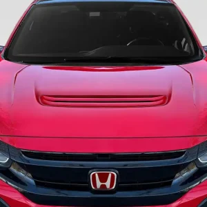 2016-2021 Honda Civic Duraflex V2 Type R Look Hood - 1 Piece Secure Checkout