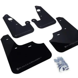 Holiday Sale Rally Armor 07-17 Mitsubishi Lancer Black UR Mud Flap w/ Grey Logo