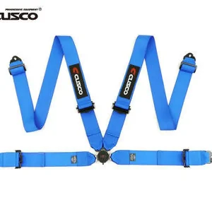Cusco Universal 4 Point 3in Width Racing Harnesses - Blue Free Delivery