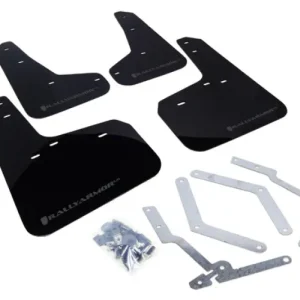 Buy Direct Rally Armor 12-19 Ford Focus ST / 16-19 RS Black Mud Flap w/Grey Logo