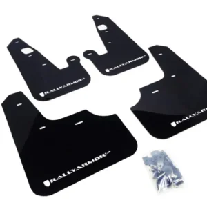 Discount Rally Armor 07-17 Mitsubishi Lancer Black UR Mud Flap w/ White Logo