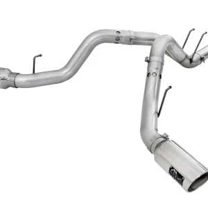 aFe Atlas Exhaust 4in DPF-Back Exhaust Aluminized Steel Polished Tip 11-14 ford Diesel Truck V8-6.7L Best Choice